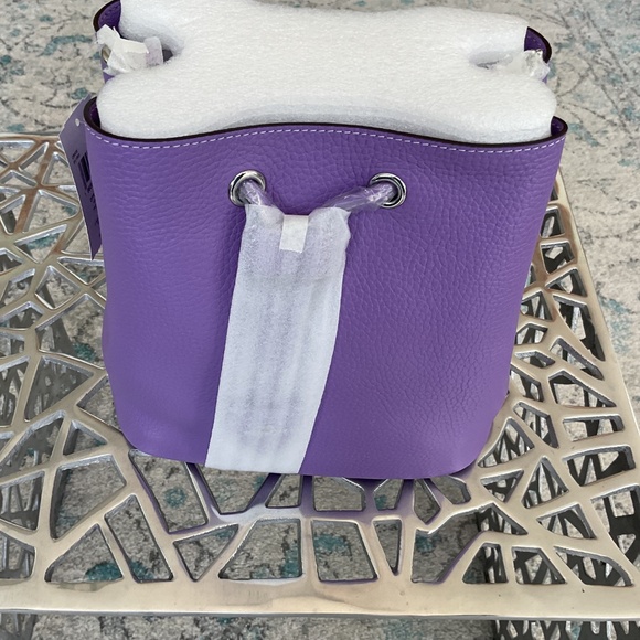 Coach Rowan Bucket Leather Bag Violet w Removable Zipper pouch NWT - Picture 8 of 16